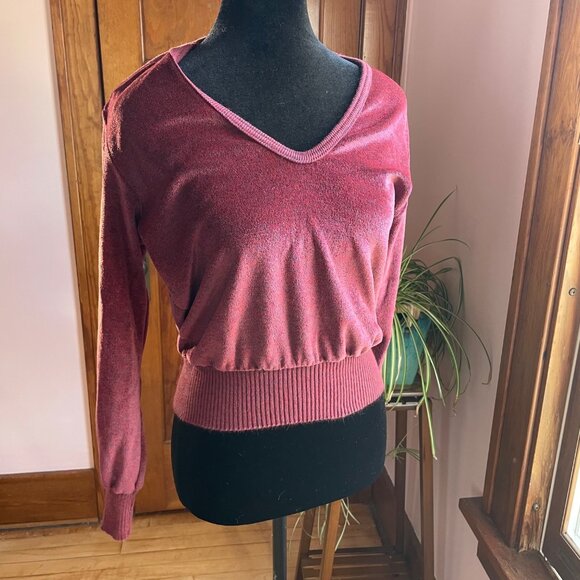 Vintage 80s Red Sweater Sears JR Bazaar Retro Preppy Soft Girl Fall Look Sz XS-S - Picture 1 of 10